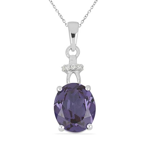 4.04 CT SYNTHETIC ALEXANDRITE STERLING SILVER PENDANTS #VP014176